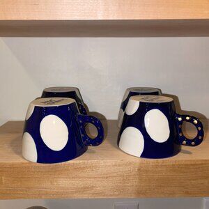 1 BRIDGET BODENHAM blue dot ceramic mug/New in box/16oz